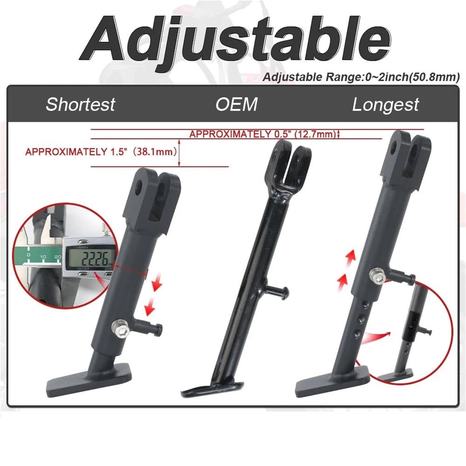 Rivestimenti Laterali Moto Cavalletto Regolabile Kick Cavalletto Laterale per CRF50F 2013 2014 2015 2016 2017 2018 2019 2020 2021 2022 2023 2024