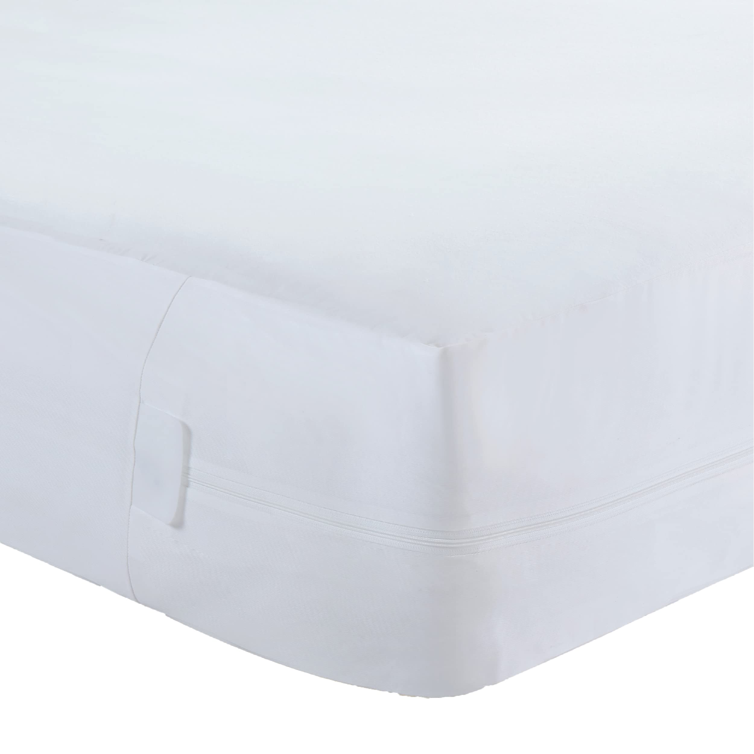 Bed Bug BlockerAll-in-One Quiet Water Resistant Zip-Up Mattress Protector to Help Protect Against Irritants, Twin Bunk for RV, White (FRE146XXWHITF9)