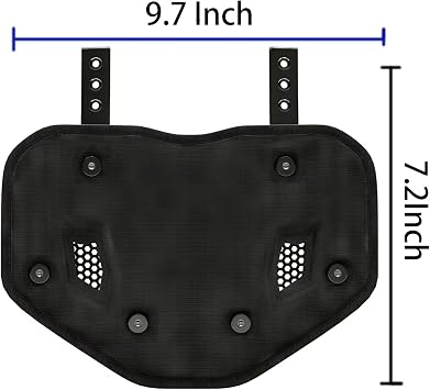 LeCool Football Back Plate - Lower Back Protection for Shoulder Pads - Hard Shell and Contoured Foam, Youth to Adult