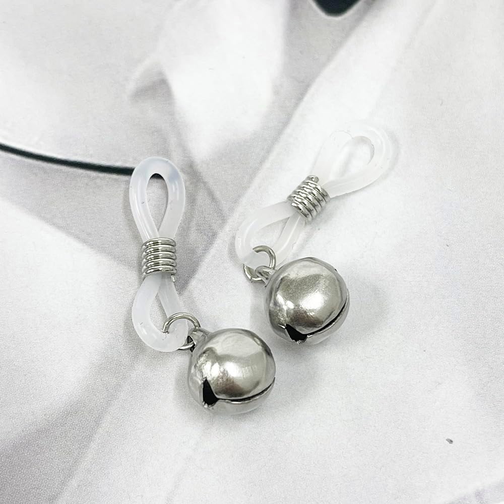 Jingle Bell Fake Nipple Rings for Women Non Piercing Dangle Nipplerings Nipple Noose Adjustable Fake Nipple Jewelry for Christmas Xmas Festivals
