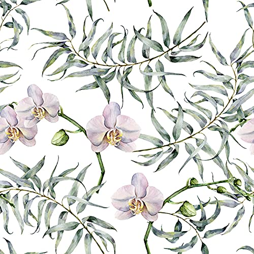 Papier peint meuble chambre lavable grand format motif orchidées - 3