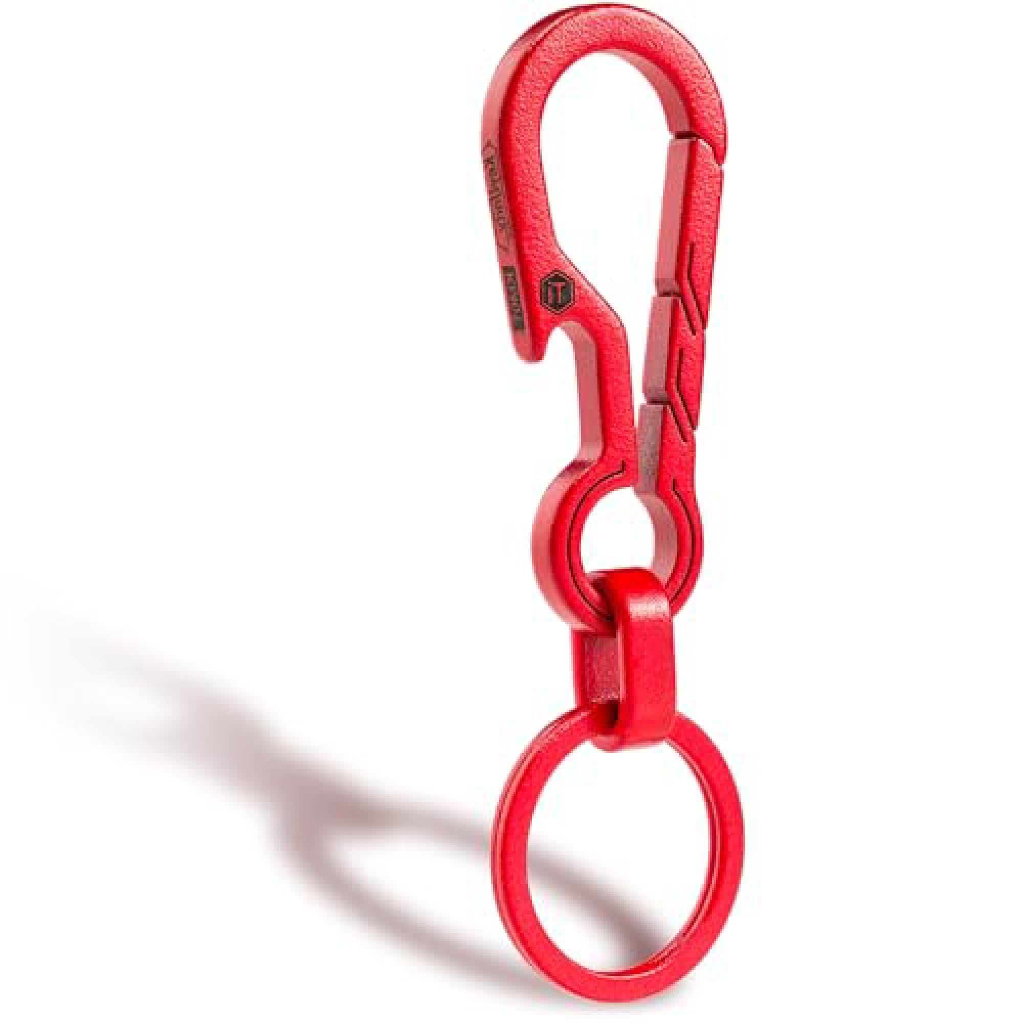 Keyunity Km01 (Red) Km01 Titanium Edc Keychain Clip With Bottle Opener, Quick Release Carabiner Key Ring Holder (Red)