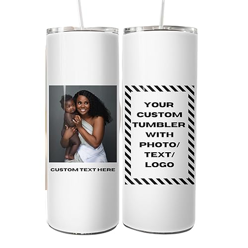 Personalized Tumbler With Name Picture, 20oz double Wall Custom Coffee