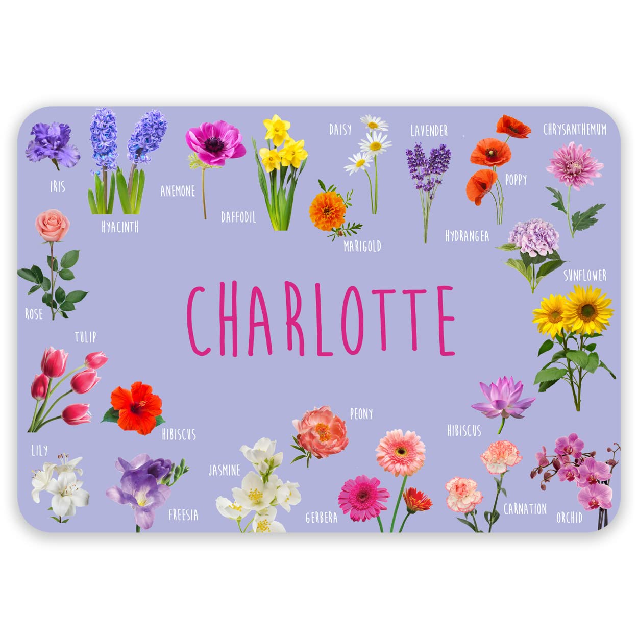 Paper Themes Flowers Personalised Placemat For Kids (Flowers)