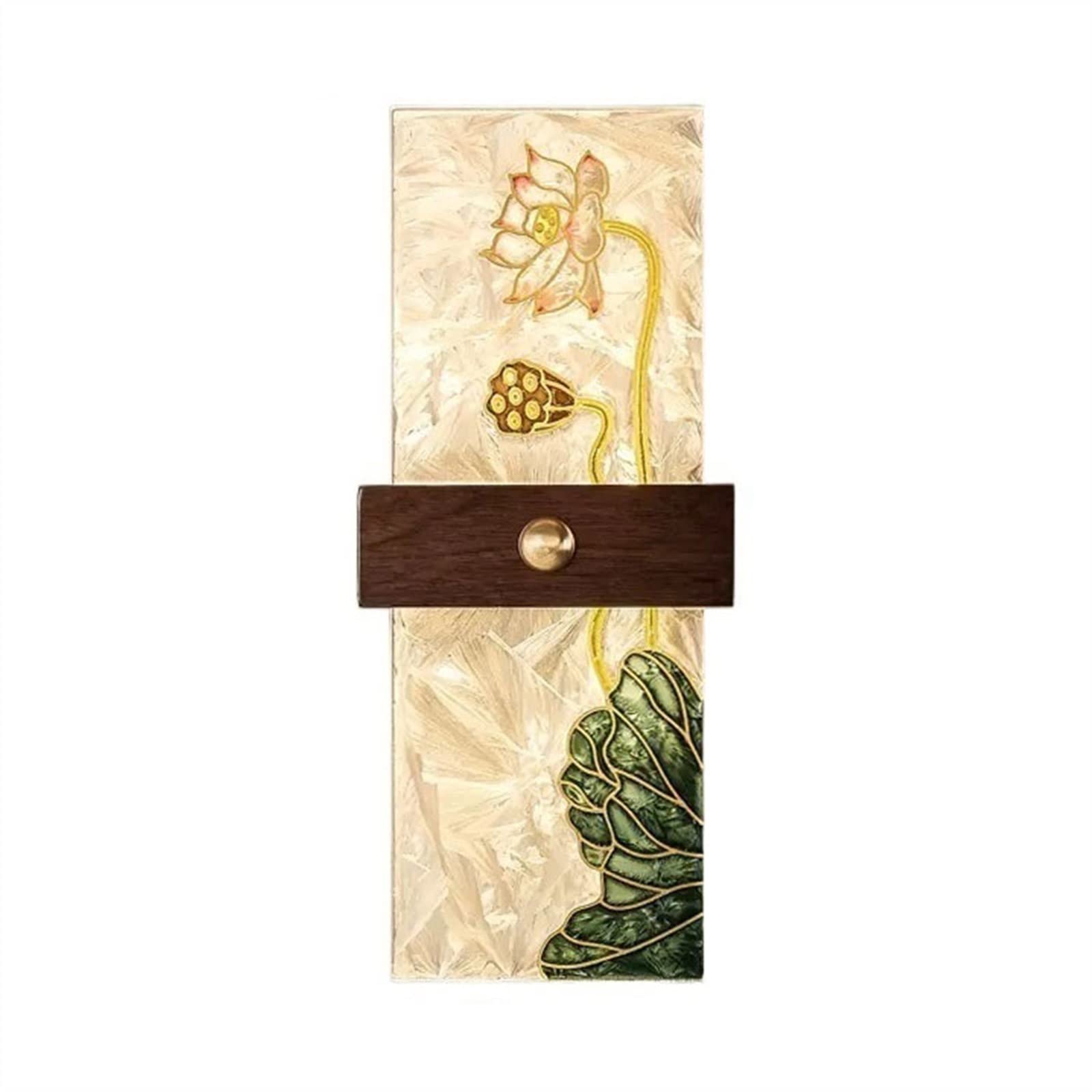 ZENY896V Bedroom Hand-Painted Enamel Color Background Wall Lamp Living Room Hallway Decorative Wooden Bedroom Bedside Wall Sconce(Medium)