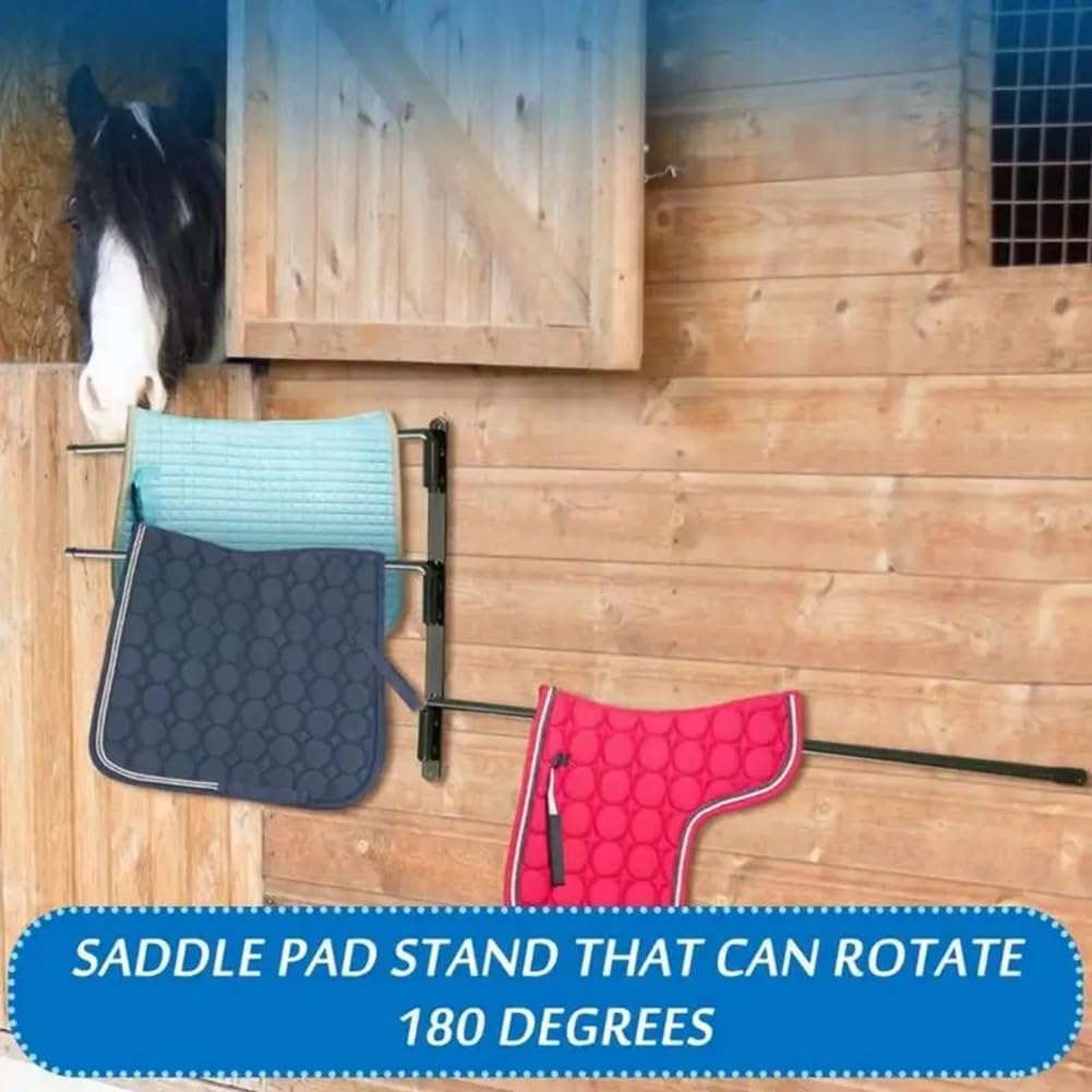 Soporte para manta de caballo, soporte para mantas de caballo, 180 grados, resistente, accesorio para soporte de sillín