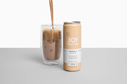 Miniatura 3 de Joy Milk Tea, Té de leche vegano sin lácteos, latas de 11 onzas (paquete de 12 latas) Té real preparado, totalmente natural, cafeína natural,