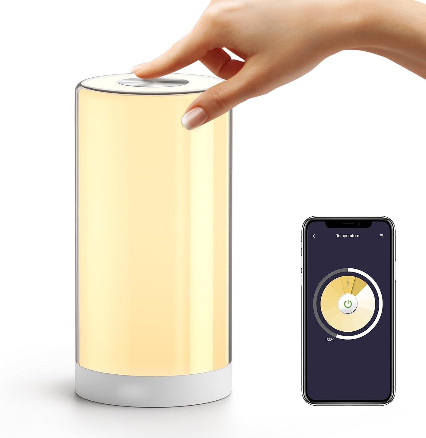 merossSmart Lamp Bedside WiFi Lamp Support Apple HomeKit Alexa Google Assistant SmartThings, RGBWW Touch Lamp Dimmable Multicolour Voice Remote App Control (2.4GHz Only)