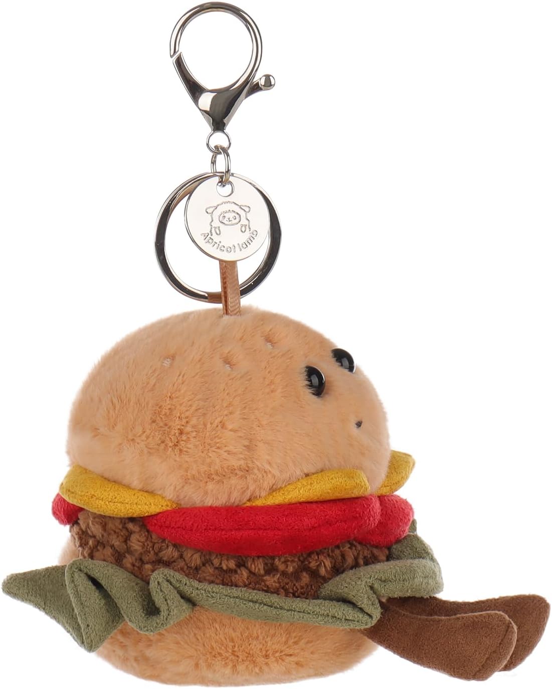 Apricot Lamb Food Food Plushies Delicious Burger Cute Keychain, Soft Stuffed Plush Keychain Toys for Kids’ Backpack, Purse - Image 4