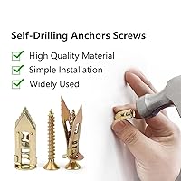 Vista 3 de Tornillos de anclajes autoperforantes, anclajes y tornillos para paneles de yeso autoperforantes, herramientas de reparación de anclaje para paneles