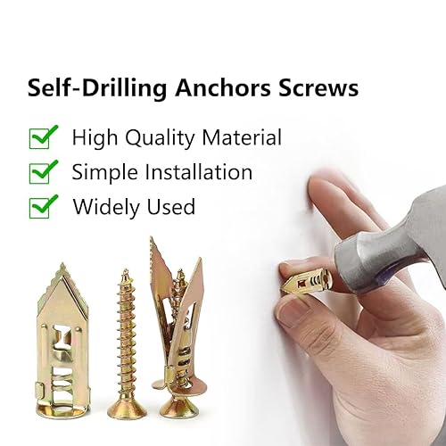 Miniatura 3 de Tornillos de anclajes autoperforantes, anclajes y tornillos para paneles de yeso autoperforantes, herramientas de reparación de anclaje para paneles