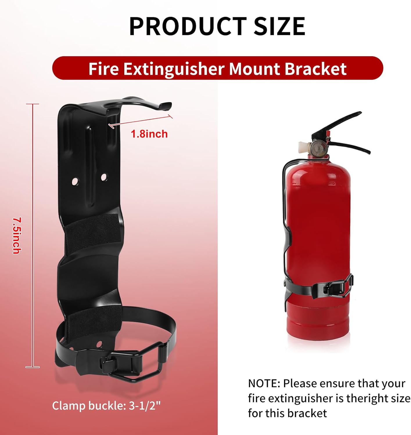 4PACK 2.5LB Fire Extinguisher Mount, Home Mini Fire Extinguishers Wall Mount Metal Bracket, Extinguishers Hanger for Vehicle, Car, Boat, Truck, Rv, House