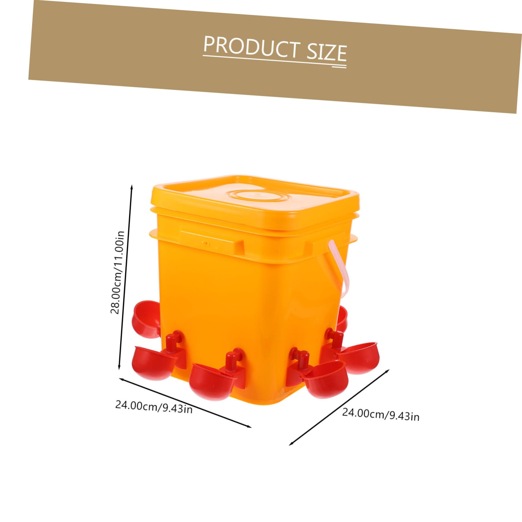 Bebedero Automático para Pollos 1 Juego de Plástico Naranja | Vasos para Beber, Fácil de Llenar, para Gallinas y Codornices en Uso Doméstico