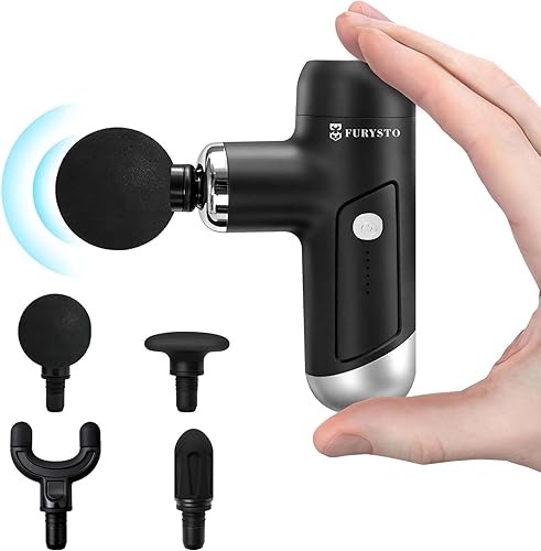 Mini pistola de masaje, masajeador muscular de percusión de tejidos profundos para aliviar el dolor de espalda, masajeador portátil de viaje de mano