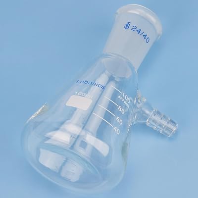 Labasics 100 ml Filtering Flask with 24/40 Standard Taper Joint, High Borosilicate Glass Filter Flask, Bolt Neck with Tubulation, 9 mm Hose Interface