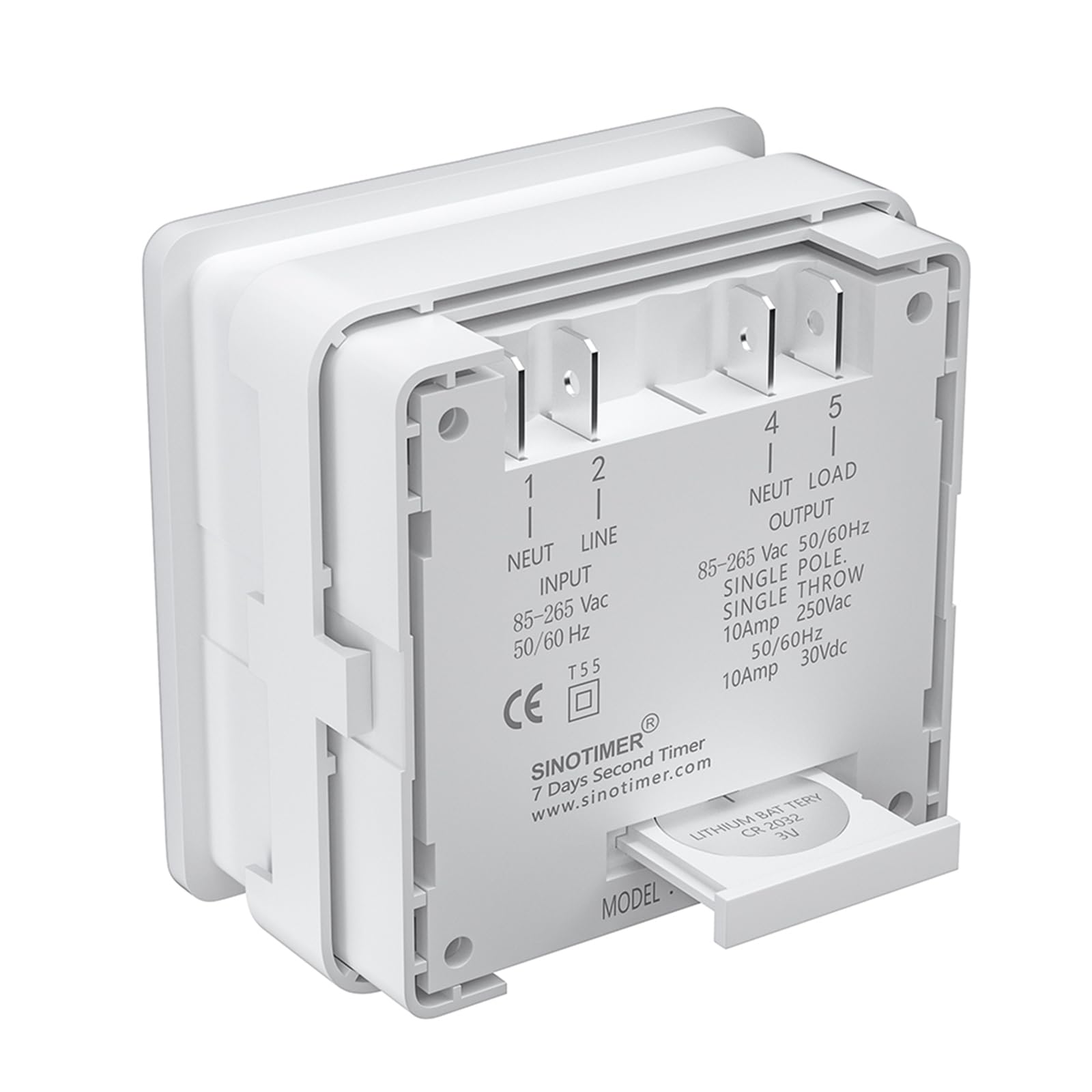 85-265 Vac Super HD LCD Rétroéclairage 24 heures Minuterie numérique Intervalle de 15 minutes avec 96 ON/Off tous les jours, fonction DST, panneau monté avec boîtier