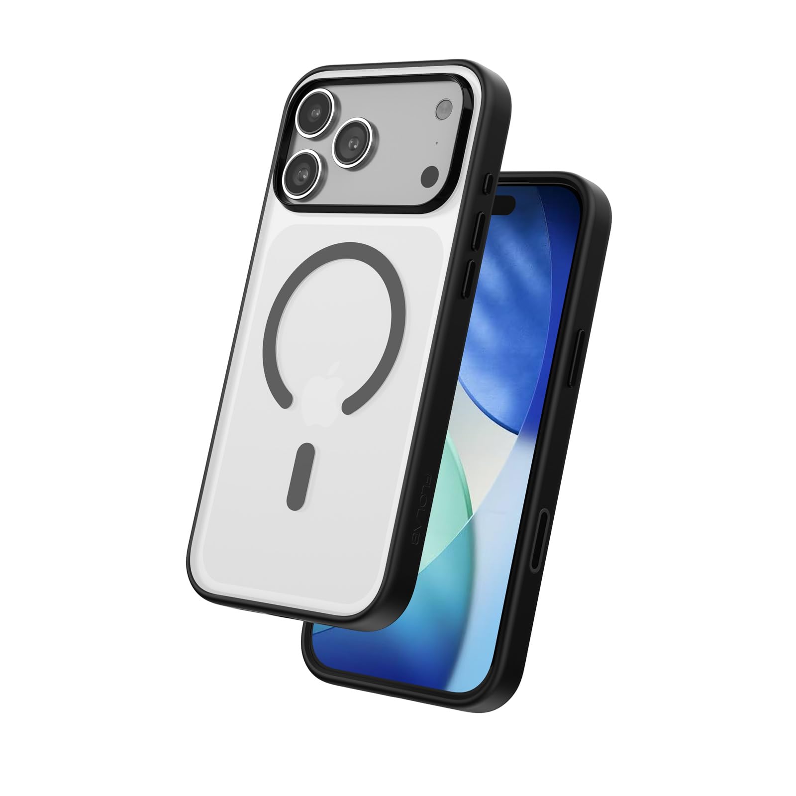 FLOLAB Surtect Tri-Fusion Magnetic for iPhone 17 Pro Max Case Protective Slim Design Magsafe Compatible Military Grade - Black Matte Translucent