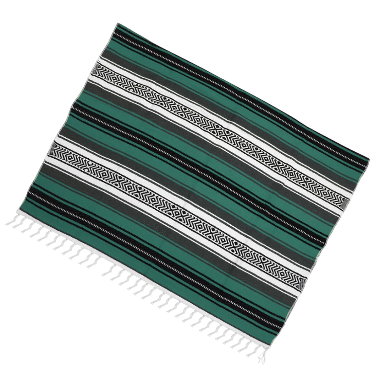 Couverture Tissée Levemolo Vert en Polyester Coton Jeté de Canapé et Voiture Idéal Yoga
