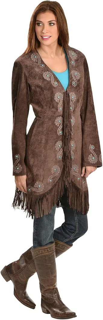 Womens Boar Suede Embroidered Jacket