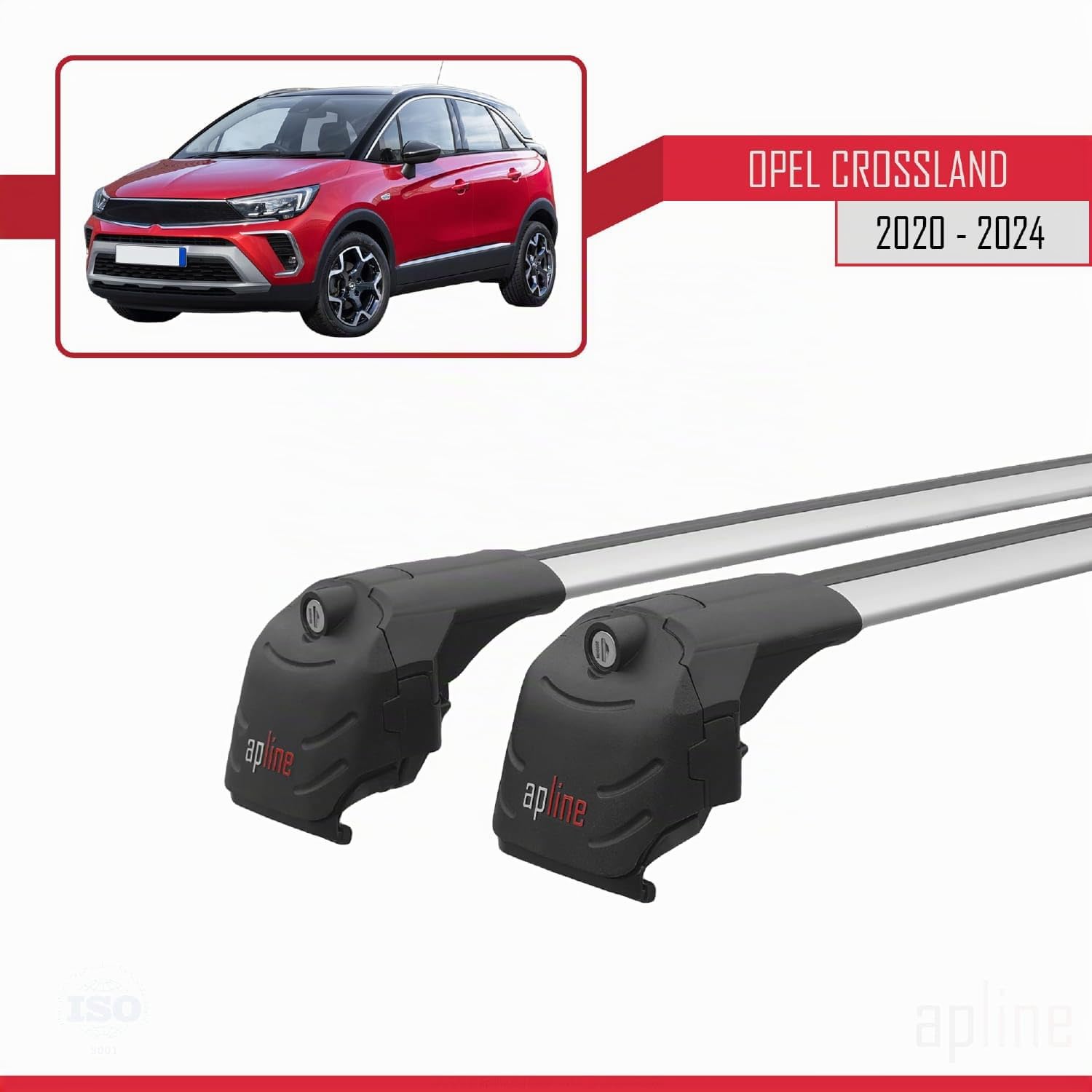 Compatibile con Opel CROSSLAND 2020-2024 Barre Portatutto ACE-2 Portapacchi Barre Tetto GRIGIO