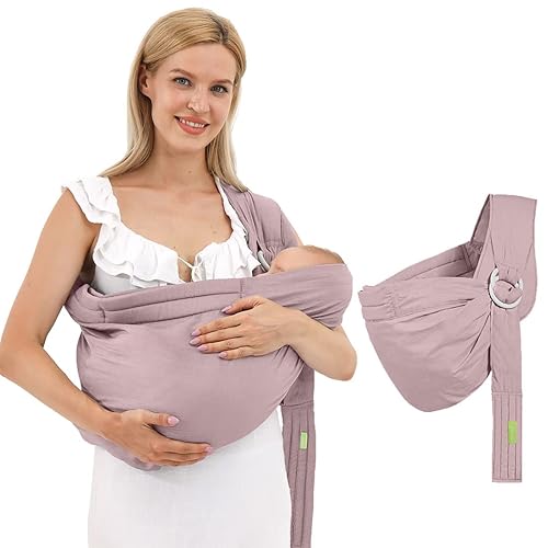 Portabebés - Portabebés - Eslinga de anillo suave ajustable para recién nacidos, correa multifuncional transpirable para mamá y papá, apoyo a bebés