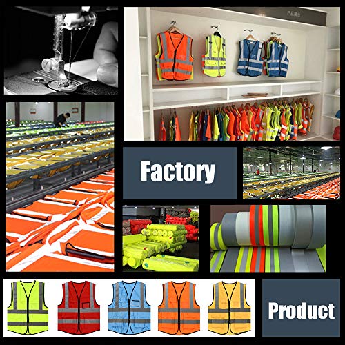Yoweshop High Visibility Safety Vest Custom Your Logo Protective Workwear 5 Pockets With Reflective Strips Outdoor Work Vest (Neon Yellow (L)) #TOP7