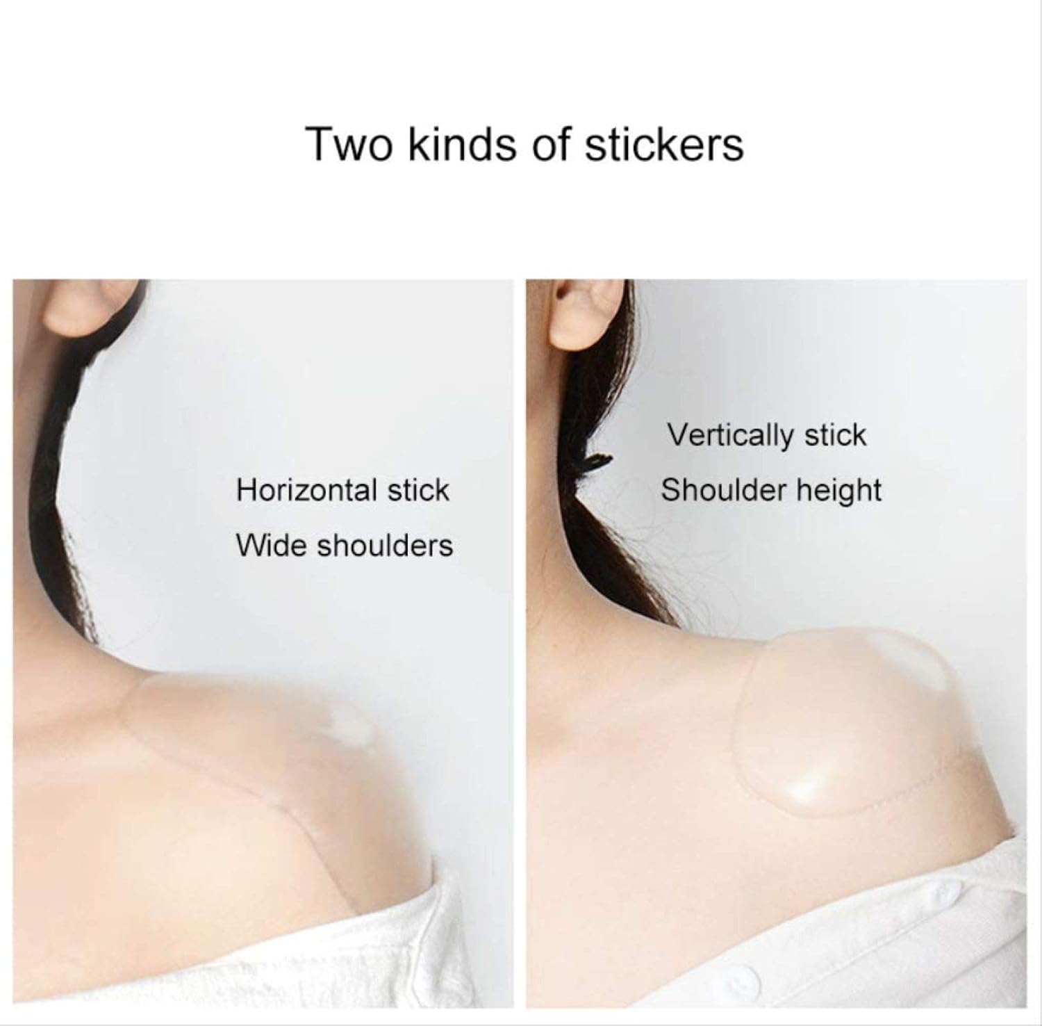 3 Pairs Anti Slip Large Shoulder Pads for Womens Clothing, Reusable Soft Silicone Shoulder Pads (3 Pairs Transparent)