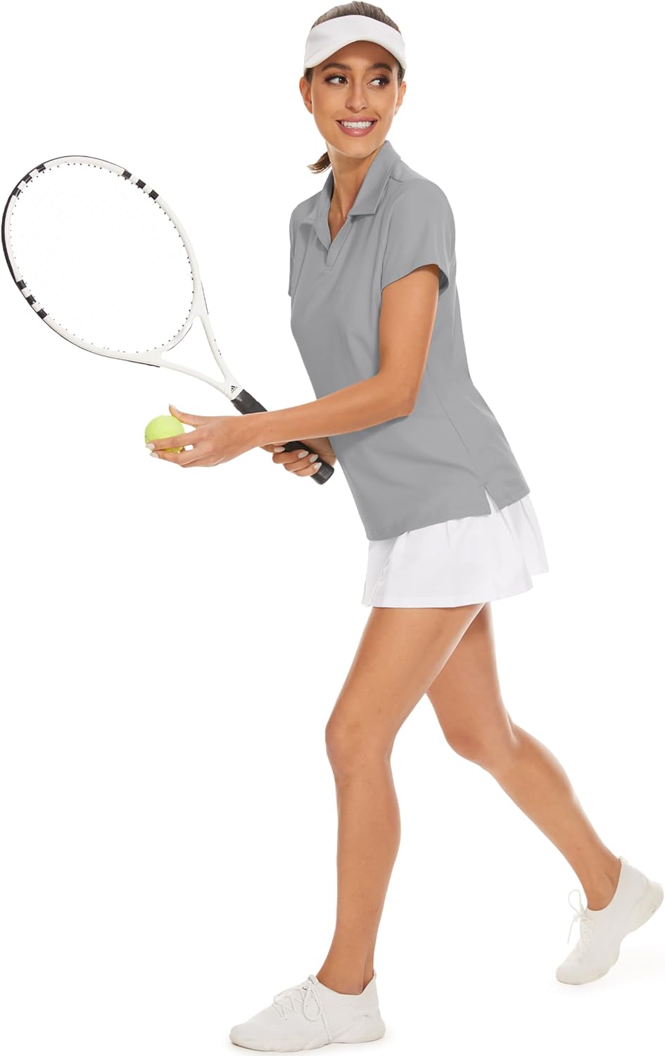 MAGCOMSEN Women's Golf Shirts Short Sleeve Polo Collared Tennis Shirt V Neck Quick Dry Sun Protection UPF 50+ - Image 7