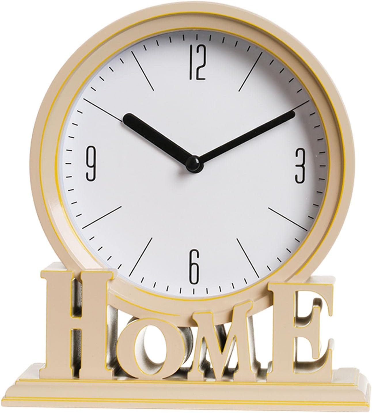 Vintage Style Desk Clock Mantel Table Clocks for Hallway Bedroom Loft Dorm Livingroom (Beige)