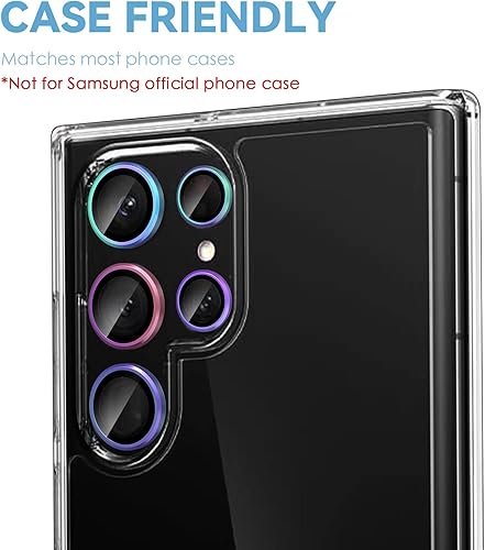 Miniatura 5 de CloudValley Protector de lente de cámara para Samsung Galaxy S22 Ultra 3+2, anti arañazos HD vidrio templado trasero cámara protectora cubierta de