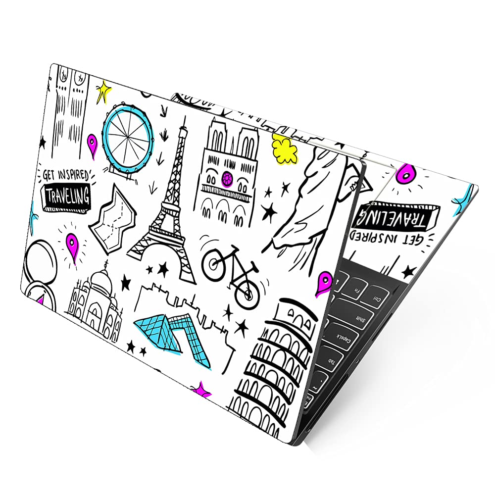 Dzazner No Residue, Bubble Free Removable HD Quality Printed Vinyl Full Panel Laptop Skins, Compatible with 13.3, 14.1, 15.6 inch For Dell-Lenovo-Acer-HP (Wonders on White) (B09GK9P1F8) Amazon Price History, Amazon Price Tracker