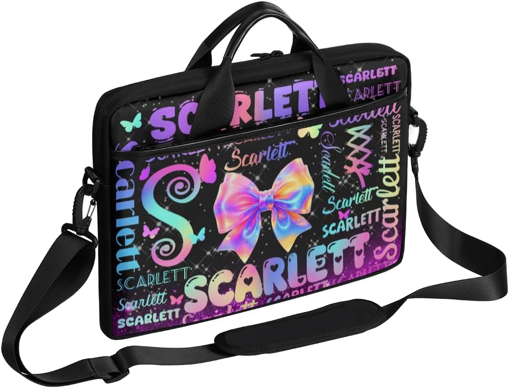 Custom Laptop Sleeve Personalized Computer Carrying Bag with Name Briefcase with Pocket Slim Laptop Cover