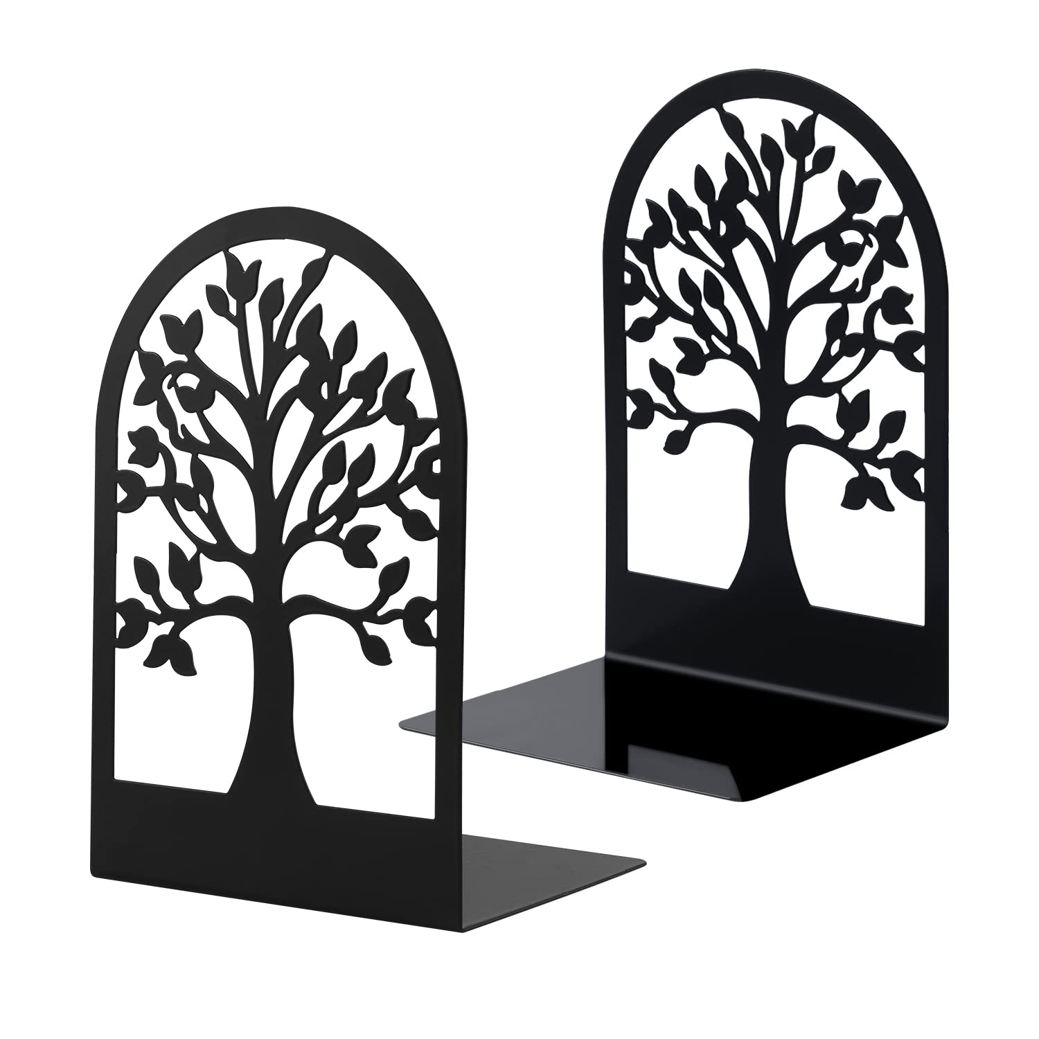 Fermalibri per Mensole in Metallo, Porta Libri per Libreria, Reggi Libri per Ufficio e Casa, Design Nero