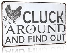 Funny Chicken Gifts Chicken Tin Sign for Home Farm Chicken Coop Farmhouse Kitchen Garden Decor 8 X 12