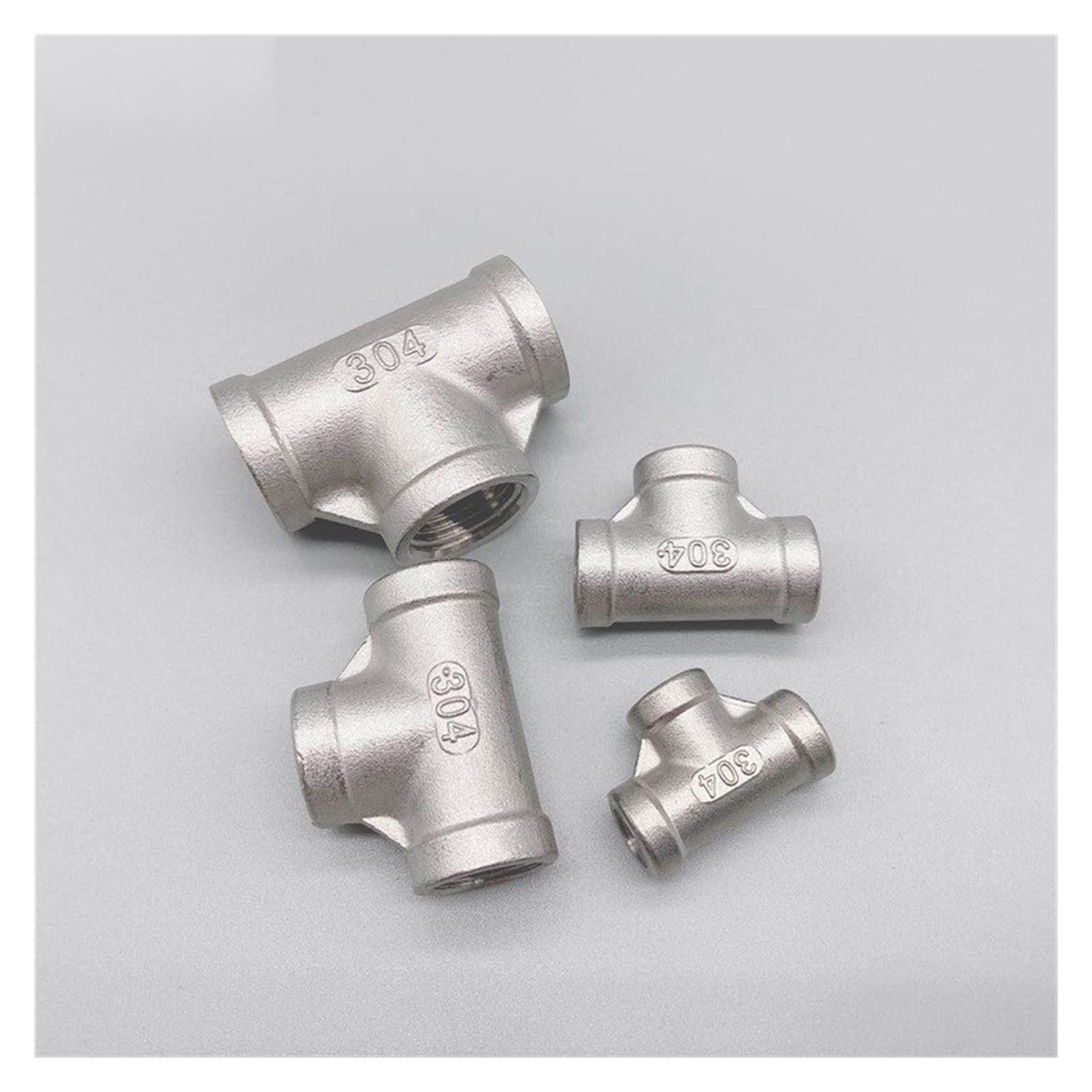 HMTE Adaptador de Acero Inoxidable SS 304, 1/8 ", 1/4", 3/8 ", 1/2", 3/4 ", 1", 1-1/4 ", 1-1/2", Rosca Hembra BSP, Montaje de tubería de Agua, 3 vías, Igual (Especificación de Rosca: DN40) (DN32)