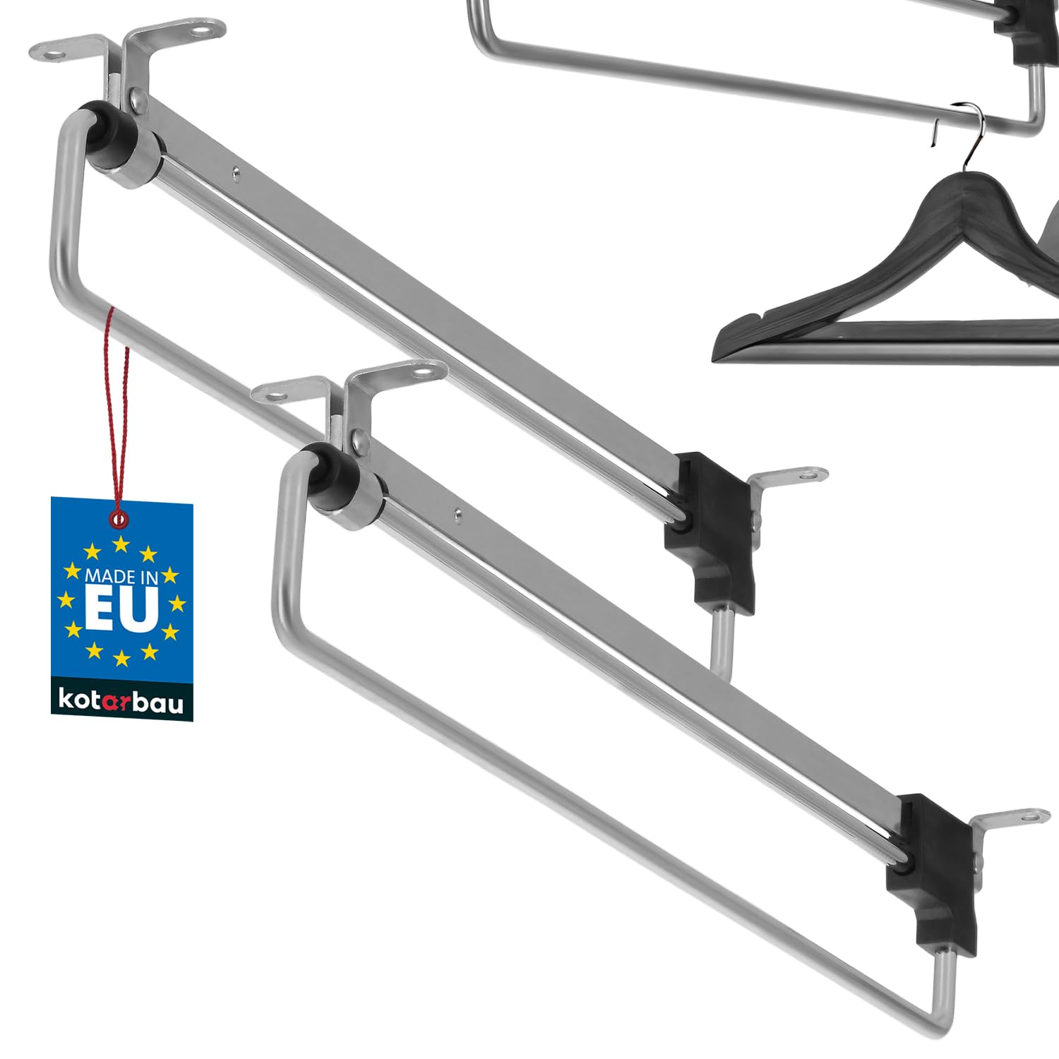 KOTARBAU® Zestaw 2 wysuwanych drążków na ubrania do szafy garderobianej, 350 mm