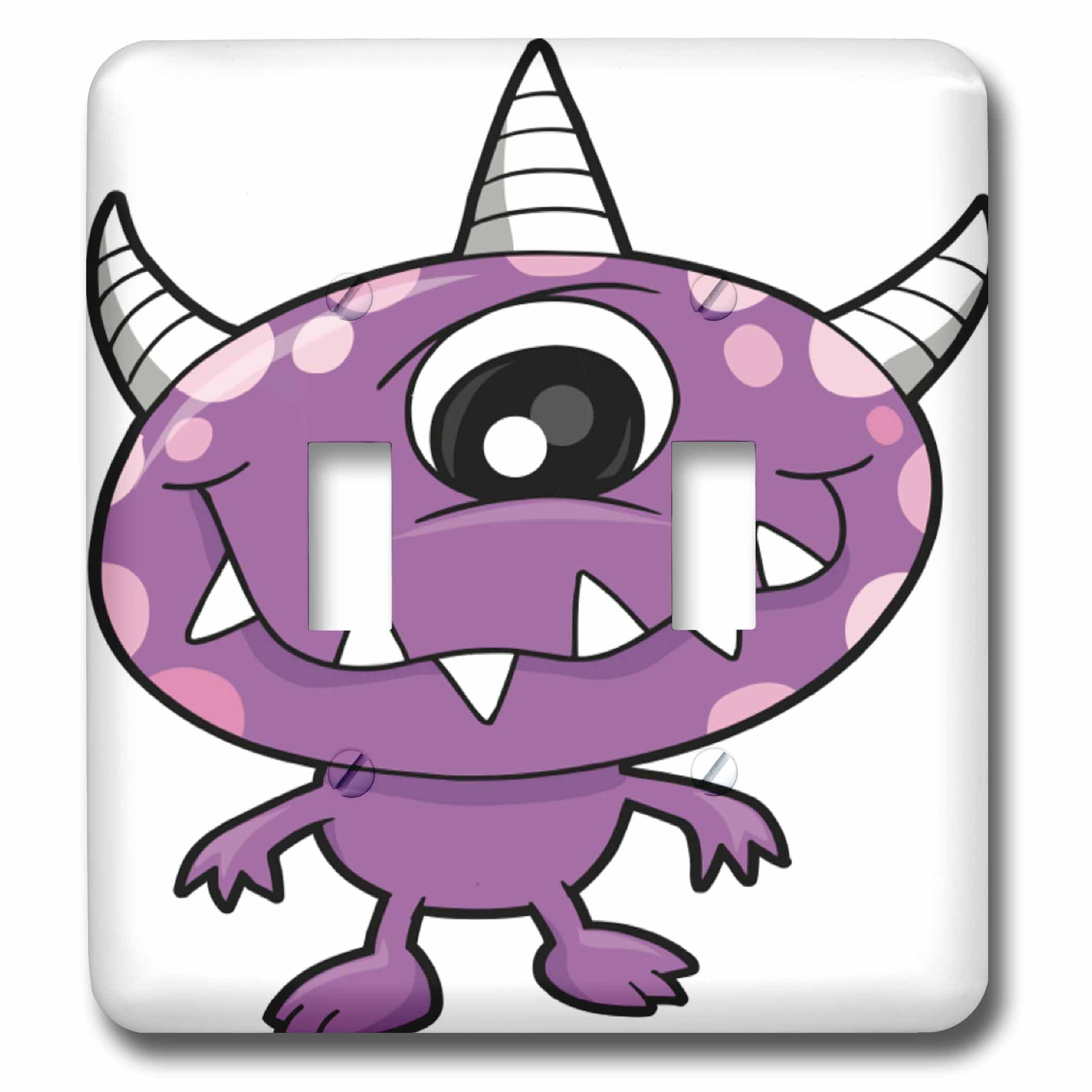 Interruptor doble monstruo morado decorativo 3dRose lsp_102295_2