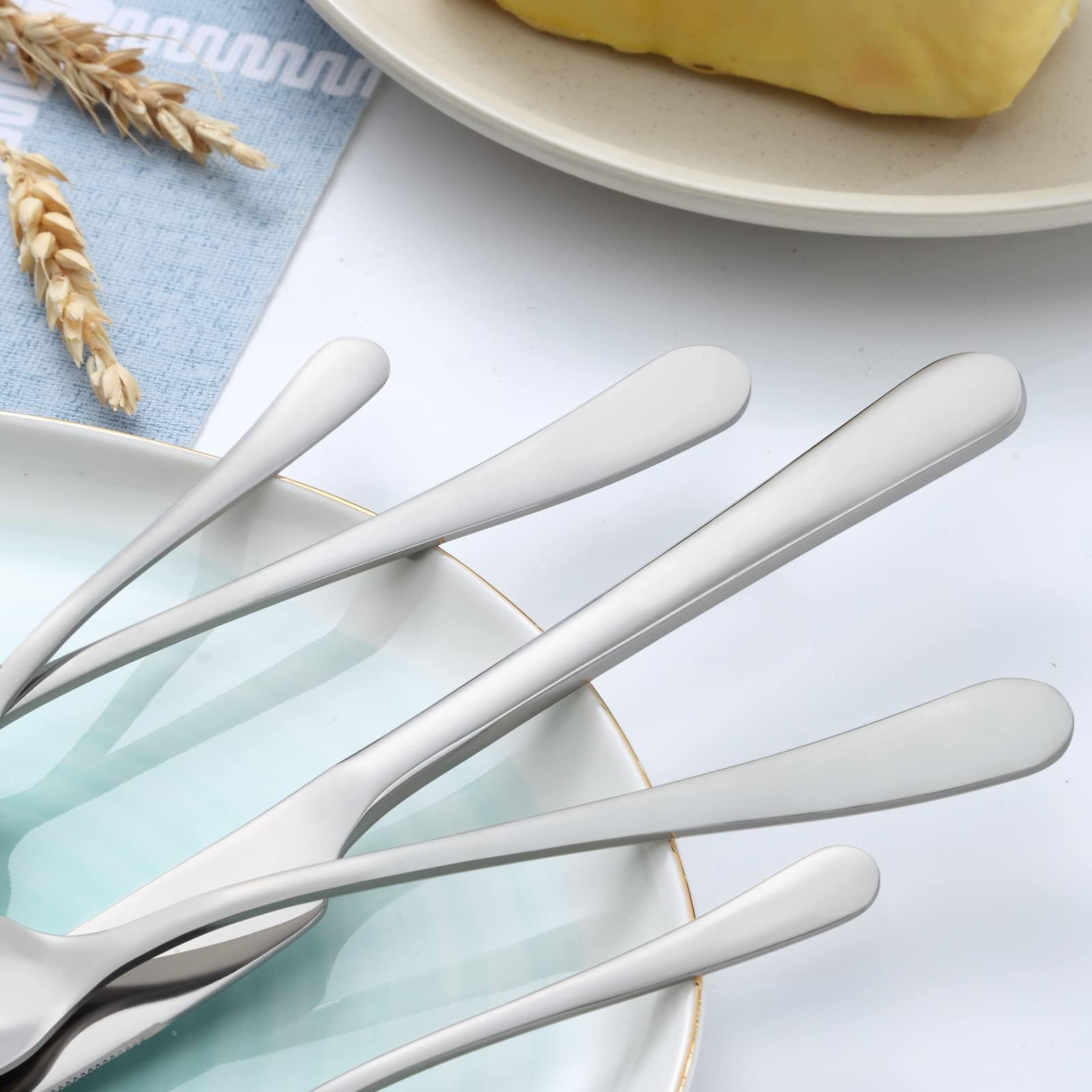 BEWOS set posate da 72 pezzi con coltelli da bistecca per 12 person, posate in acciaio inox per la cucina, set di coltelli, cucchiai, forchette con lucidatura a specchio, lavabili in lavastoviglie