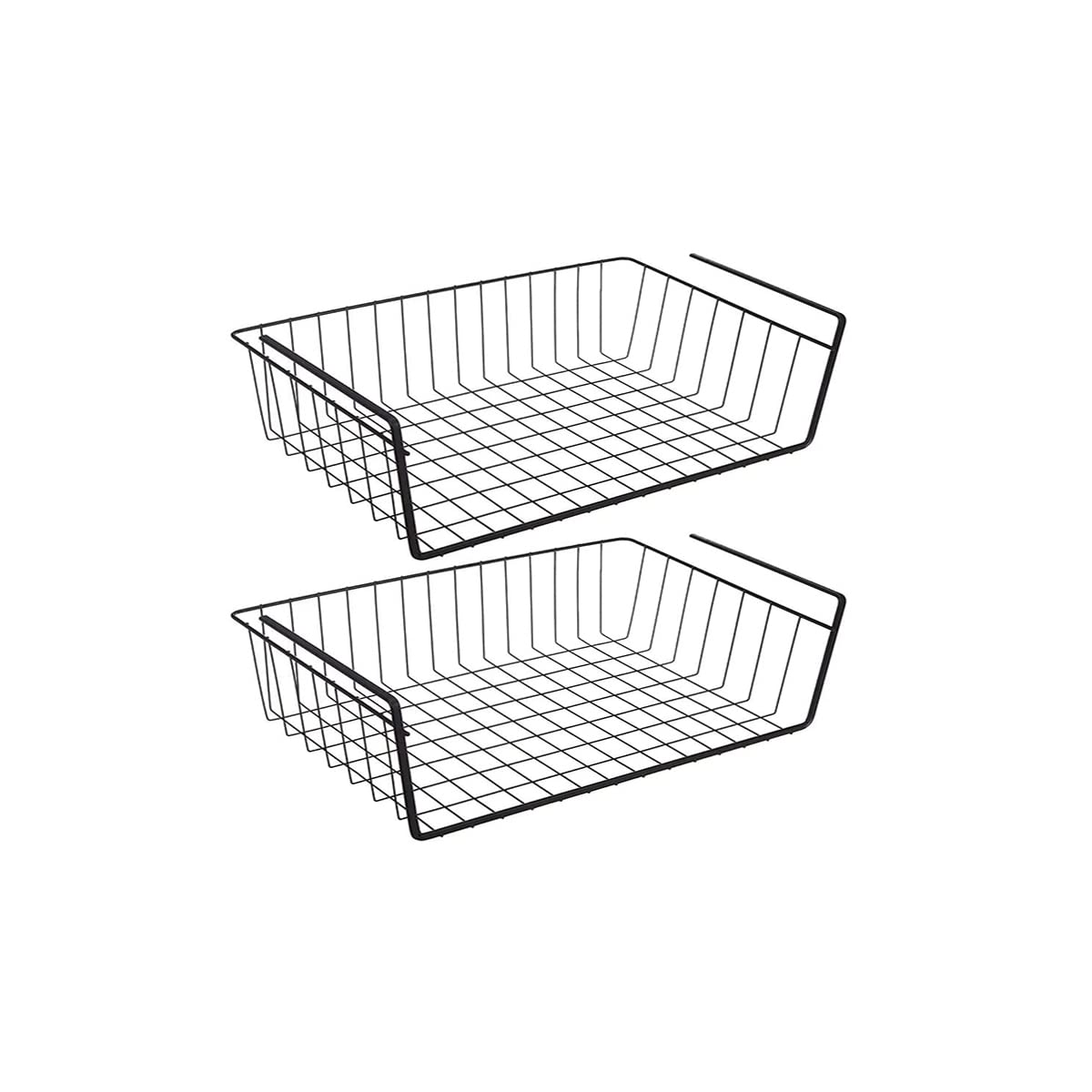 2 Cestelli sottoripiano portaoggetti 40cm cesto sotto ripiano NERO organizer dispensa o armadio sotto mensola tavolo o scrivania