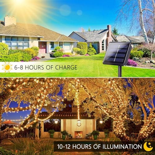 Solar String Lights Outdoor 6 Pack 255FT 720 LED Christmas Light Warm White by Albelt - Used condition - Image 5