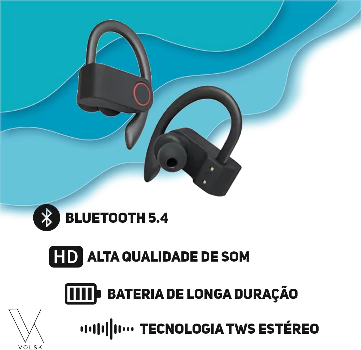 Fone de Ouvido Bluetooth Esportivo 5.4 com Gancho Som HD, Bateria Duradoura, Resistente à Suor IPX5, Cancelamento de Ruído, Microfone, LED Display e Conexão Sem Fio Estável para Corrida e Academia Fone de Ouvido Bluetooth Esportivo 5.4 com Gancho Som HD, Bateria Duradoura, Resistente à Suor IPX5, Cancelamento de Ruído, Microfone, LED Display e Conexão Sem Fio Estável para Corrida e Academia