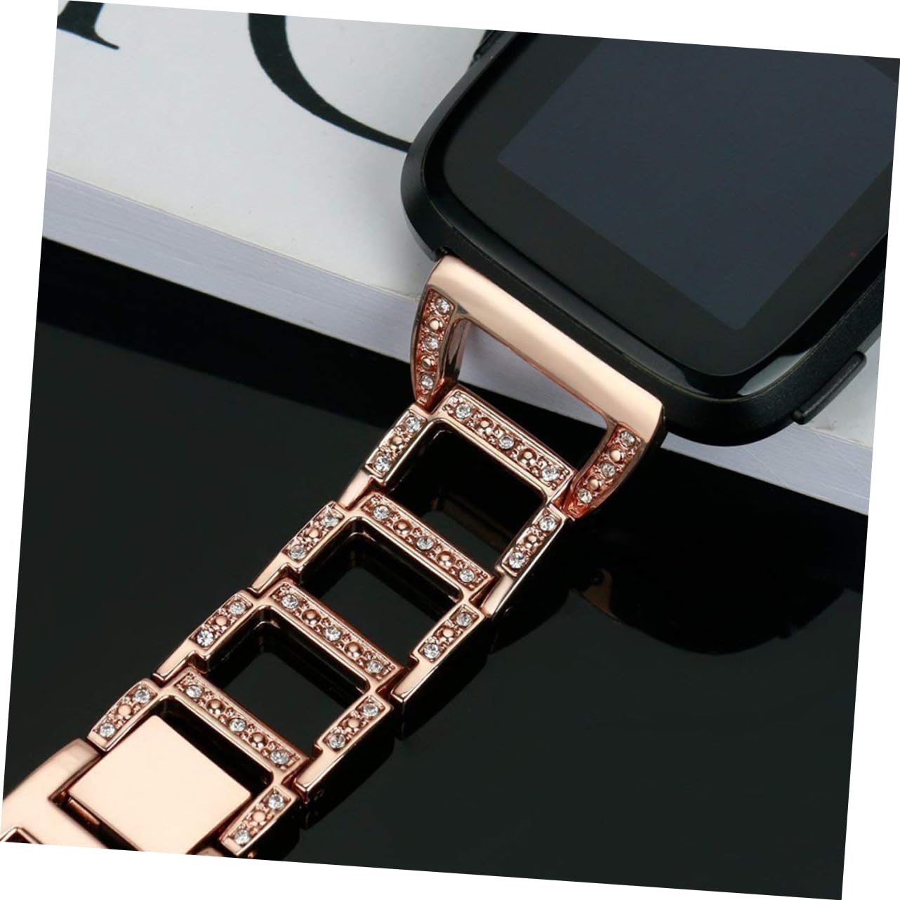 Uonlytech 2piezas Correa De Repuesto De Acero Inoxidable Para Reloj Inteligente Banda y Elegante Rosa Dorado Accesorio Duradero y Único Para Muñeca