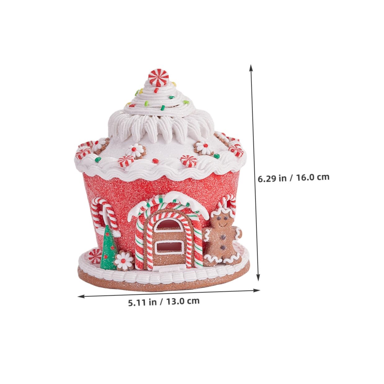 Castillo de Arcilla y casita navideña de Resina Pueblo de Pan de Jengibre decoración Colgante del Techo Adorno navideño de la casa de Pan de Jengibre Adornos