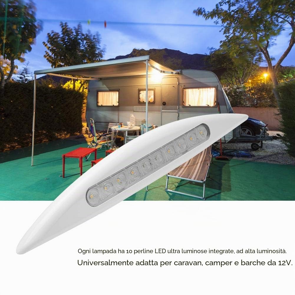Luce per tenda sole, 12V 5W LED per auto Impermeabile per esterno Portico per veranda Lampada per annesso Luce gialla(bianca)