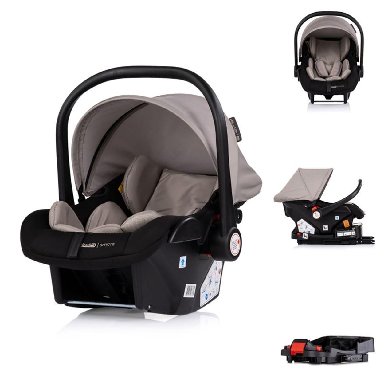 Chipolino Zestaw fotelika dziecięcego Isofix Basis-Station Amore i-Size Grupa 0+ (0-13 kg) brązowy