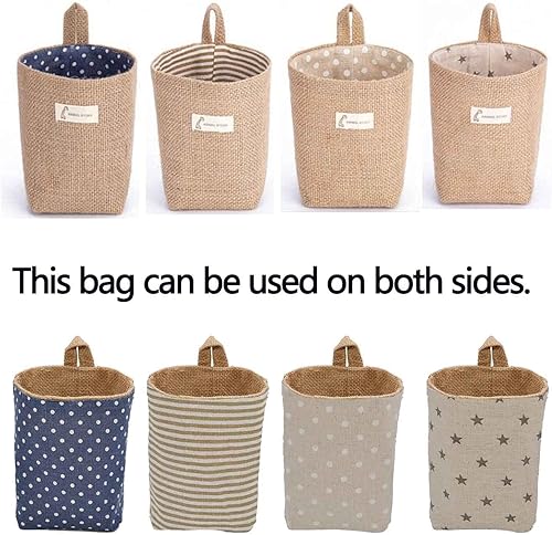 Miniatura 5 de 4 cestas de almacenamiento, bolsa de almacenamiento para colgar en la pared, pequeñas cestas colgantes de pared, bolsillo colgante, almacenamiento