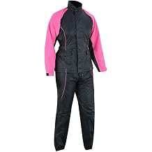 Daniel Smart Motorcycle Soft Polyester Rain Suit for Women Waterproof with Reflective piping and Zipper Closure.