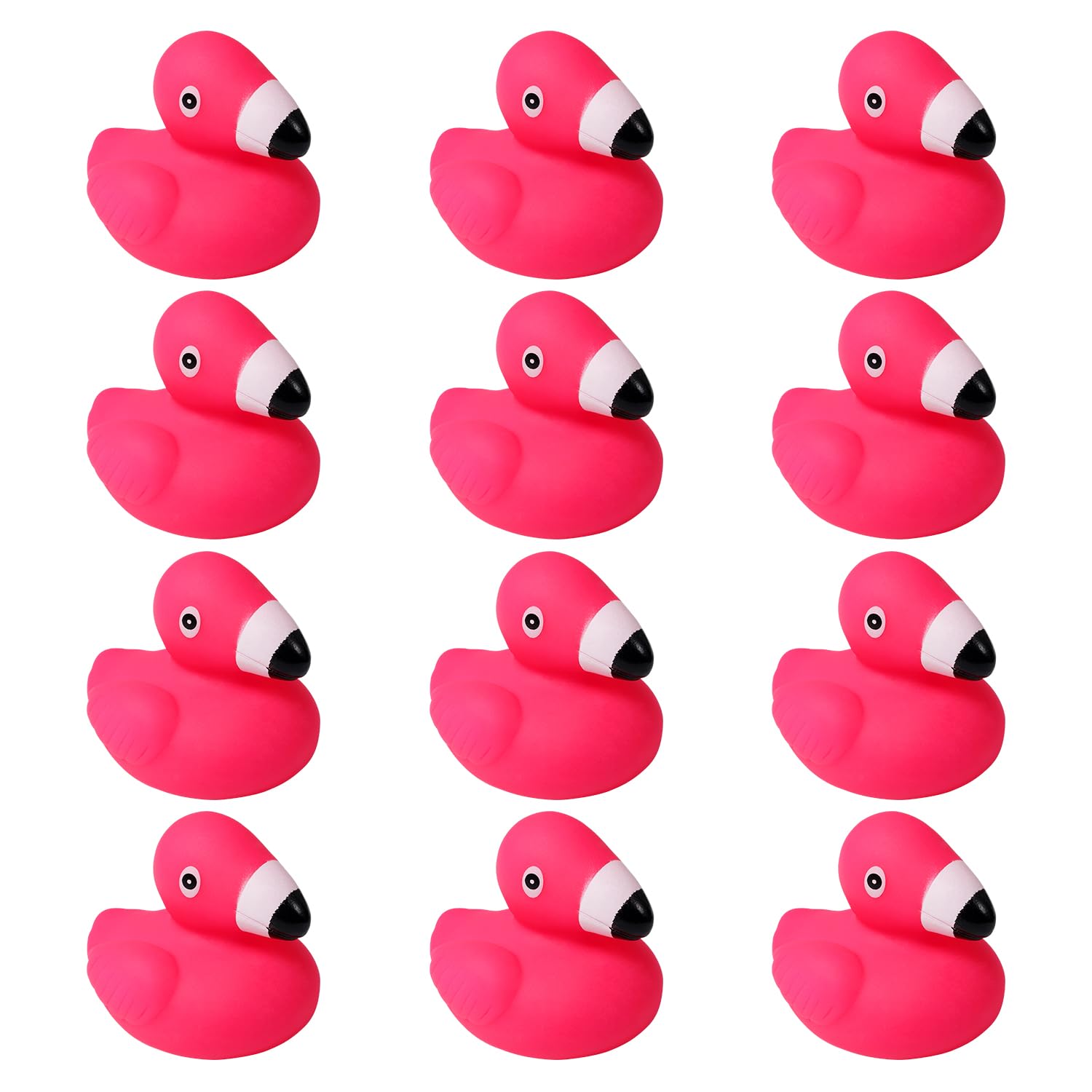 12pcs Flamingo Rubber Duck, Cute Float Rubber Duck Rubber Ducks Bath Toys Bathtub Duckies Mini Rubber Ducks for Shower Birthday Party Favors Home Decoration Classroom Prizes