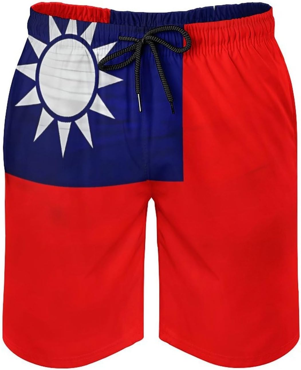 Taiwan Flag Wood Men's Swim Trunks Quick Dry Bathing Suit Beach Shorts with Mesh Lining