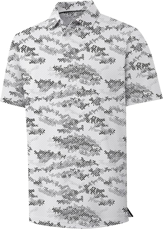 ZITY Mens Golf Shirts Short Sleeve Print Moisture Wicking Polo Shirt by ZITY - Used condition - US$13.87